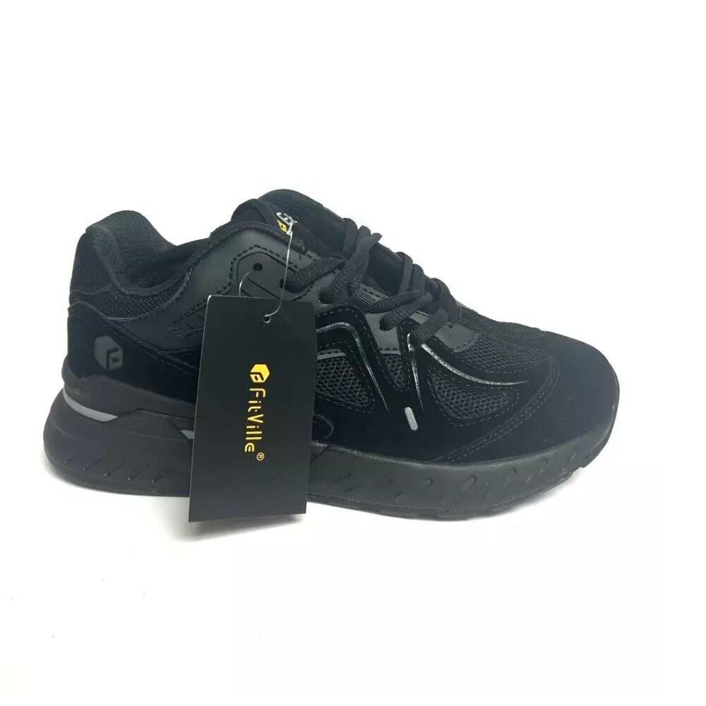 Fitville Womens RC Jet Black Sneaker Size 8 (4E)
